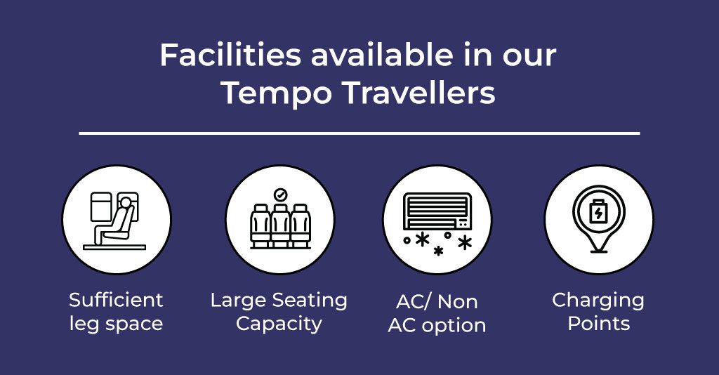 Facilities available in our Tempo Travellers
